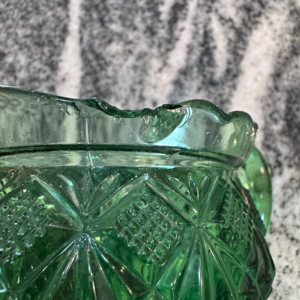 Vintage Anchor Hocking Wexford Green Creamer - Picture 2 of 7
